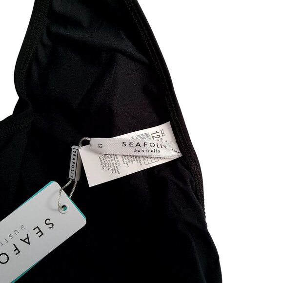 Seafolly Womens Black Bikini Side strap detailing Size 12 Nylon & Elastane - Picture 4 of 7